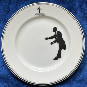 Room Service by Sigma Taste Setter 8” Salad Plate Man Waiter Silhouette Discontd